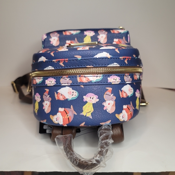 Loungefly Snow White and The Seven Dwarfs All Over Print Mini Backpack - Picture 6 of 6